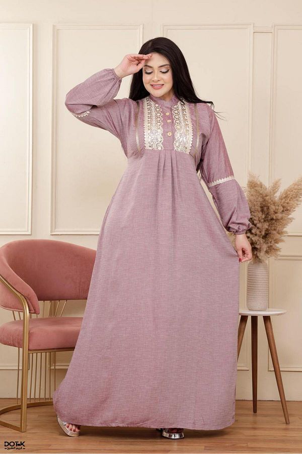 Generies-Linen abaya made of light and comfortable linen material with an elegant and modern design, ideal for everyday use 1