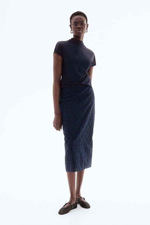 H&M Broderie anglaise pencil skirt- Trendyol