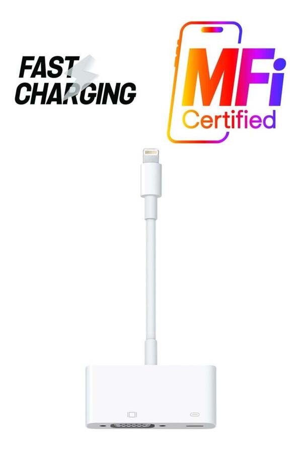 COOYA-Lightning To VGA Adapter ,Efficient Charging,Superior circuit,White 1