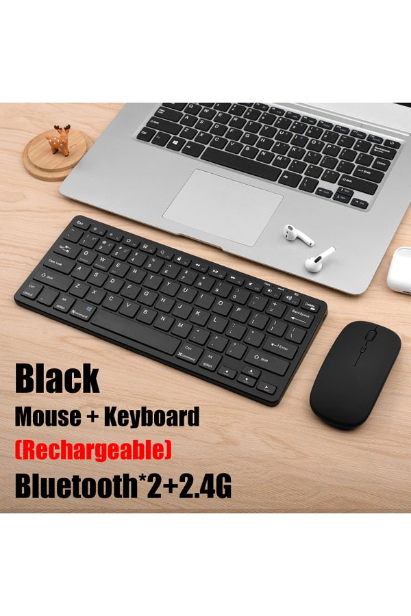 GOOJODOQ-KM02 Set Black Wireless Keyboard Bluetooth 5.0&2.4G Mini Multimedia teclado bluetooth For Laptop PC 1
