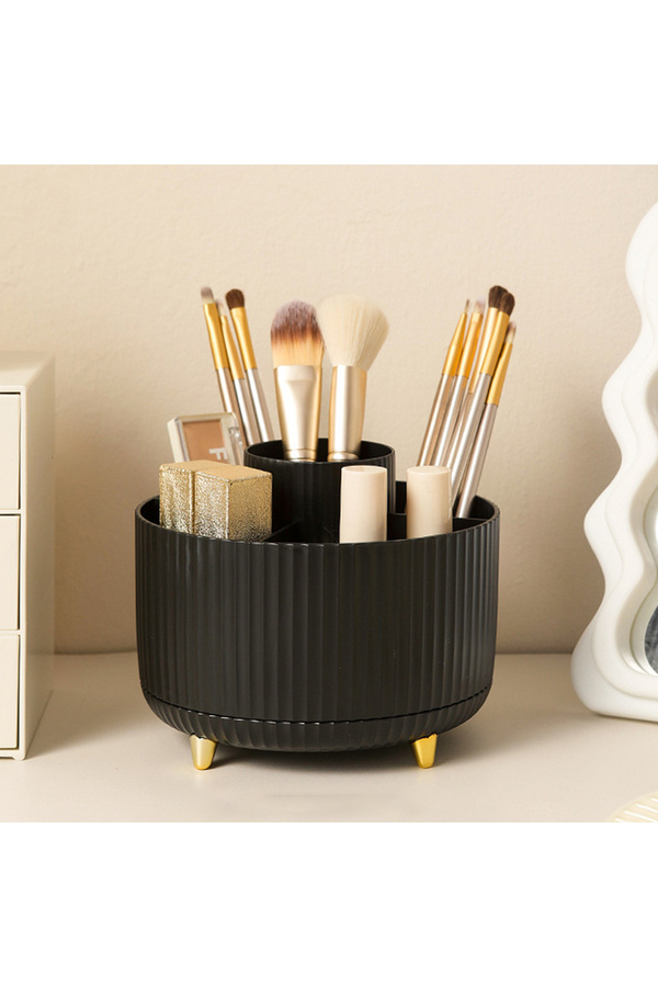 Choice-Black 360° Rotating Makeup Tool Storage Box Desktop Organizer Cosmetic Brushes Holder Lipstick Eyebr 1