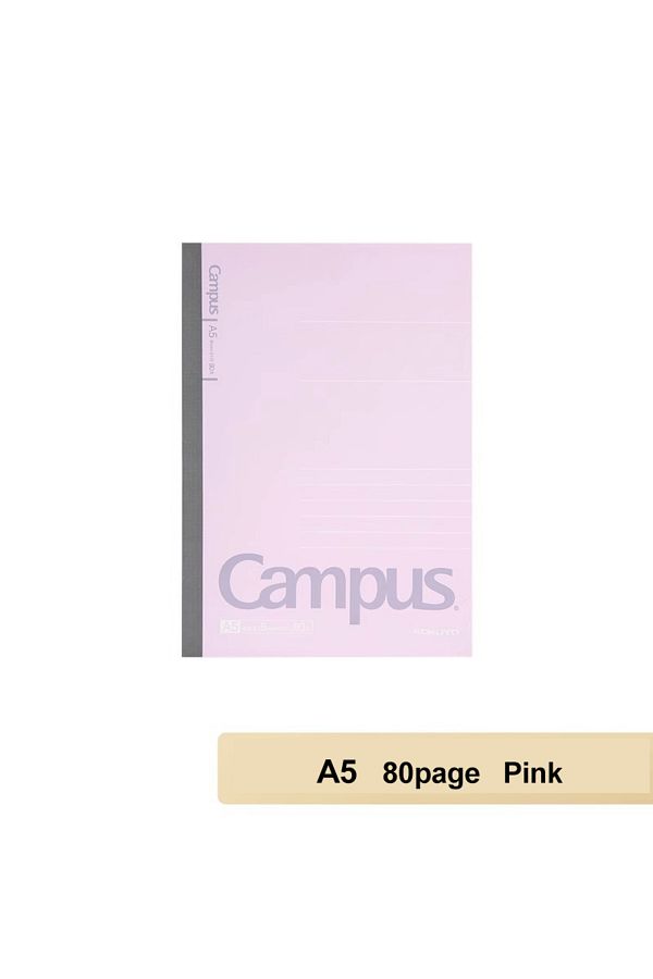 Choice-A5 80page Pink Japan KOKUYO Notebook 80 Pages Campus B5/A5 Soft Surface Wireless Binding Horizontal 1