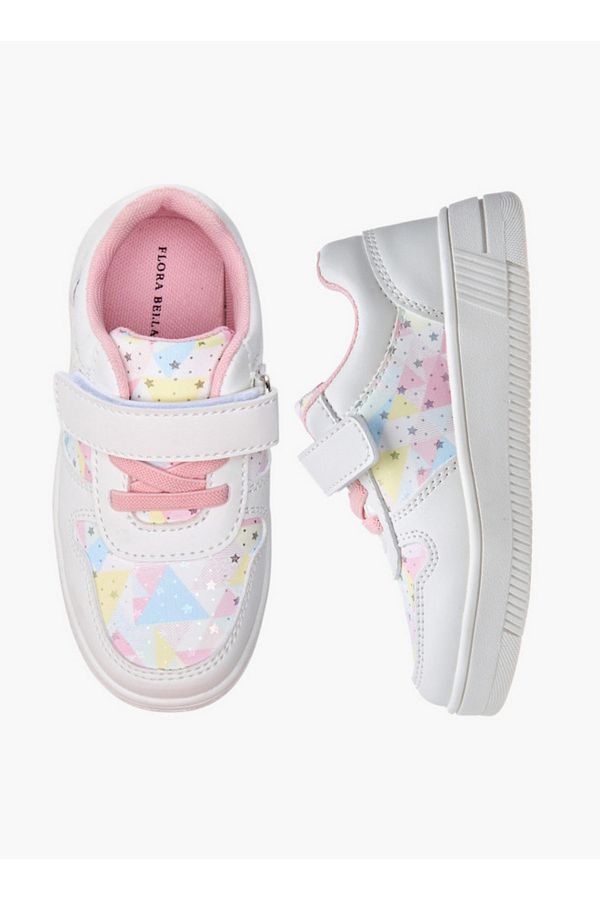 Flora Bella by Shoexpress-Star Print Sneakers with Hook and Loop Closure 1