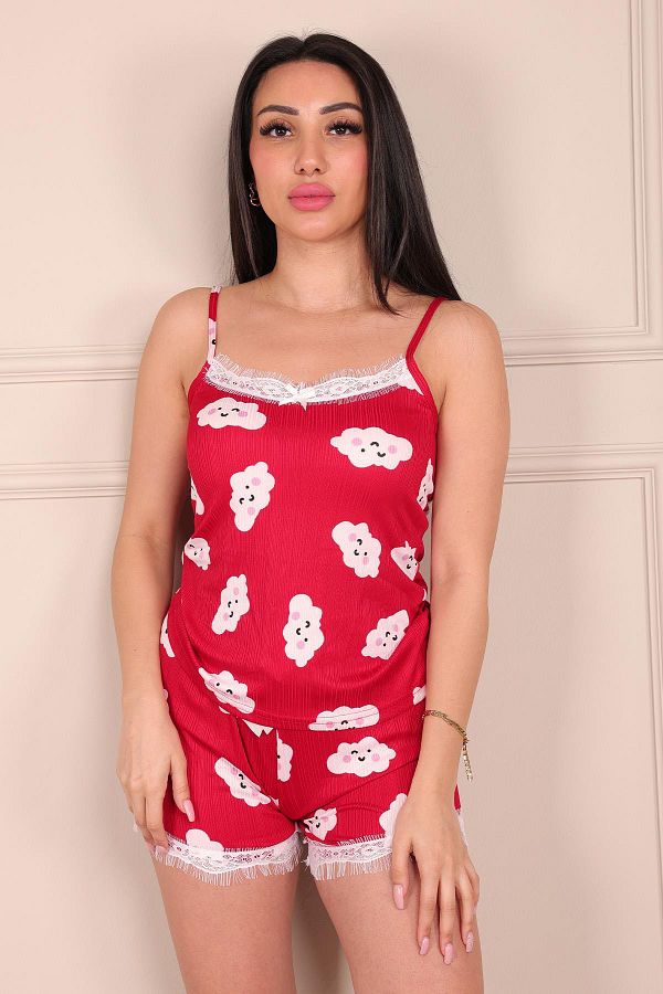 Niket Life-Red Cloud Patterned Rope Strap Pegasus Pajamas Set 1