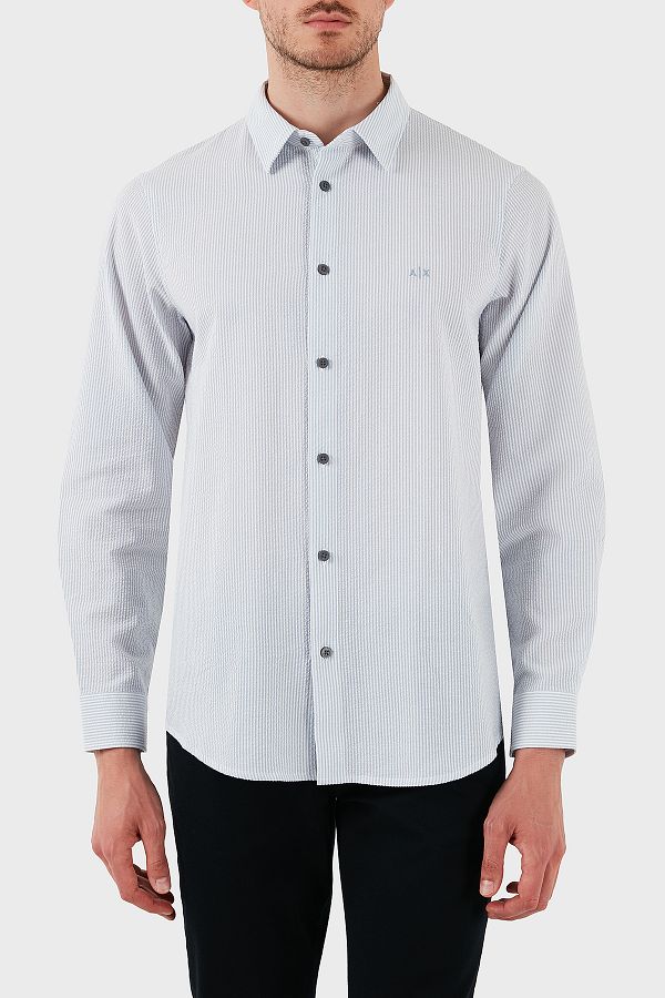 Armani Exchange-Мъжка риза с дълъг ръкав, 100% памук, стандартна кройка, XM000429 AF13141 MB004 1