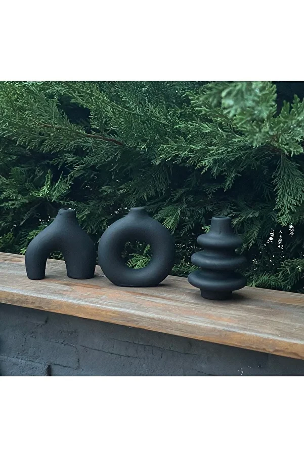 ALSE Tasarım-Bohemian Figurine Miniature - 3-Piece Minimal Vase Set 1