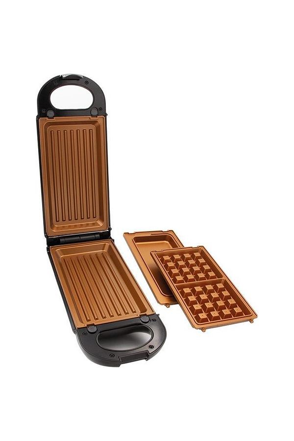 Mediashop-Multifunctional double electric grill, 3 different plates, non-stick, automatic thermal timer 1