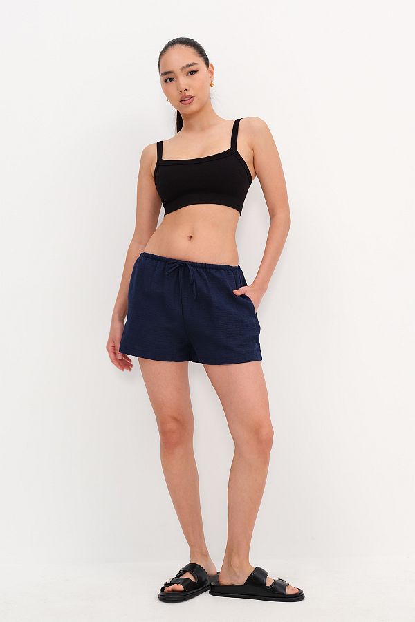 Addax-Elastic Waist Shorts Ş17108 1