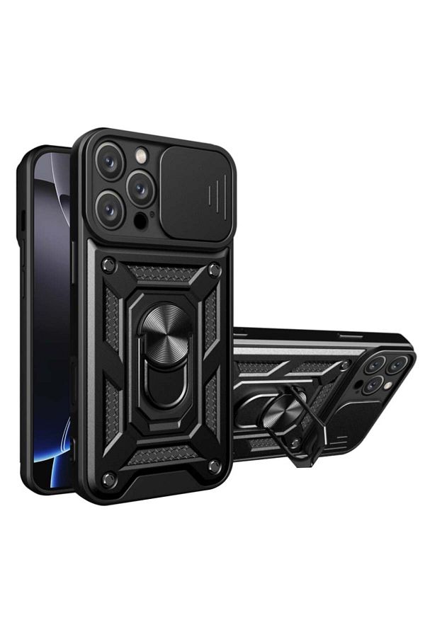 SKYDDAR INNOVATION-Husă pentru iPhone 16 Pro Max, protecție cameră, CamShield, neagră, set autocolante 1