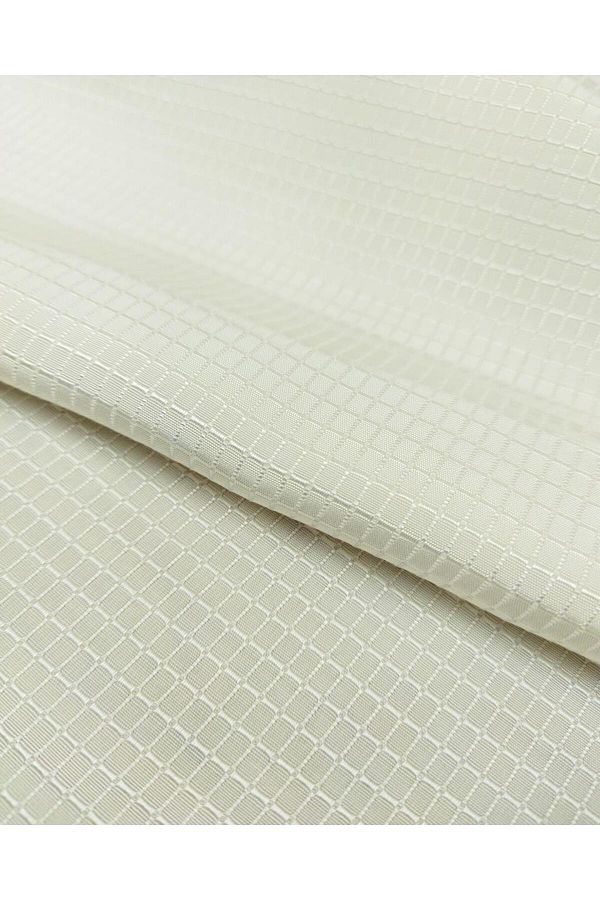 Kumaş Parça-Satin Viscose Patterned - Fluid Cream and Ecru Color (130x300 size) 1