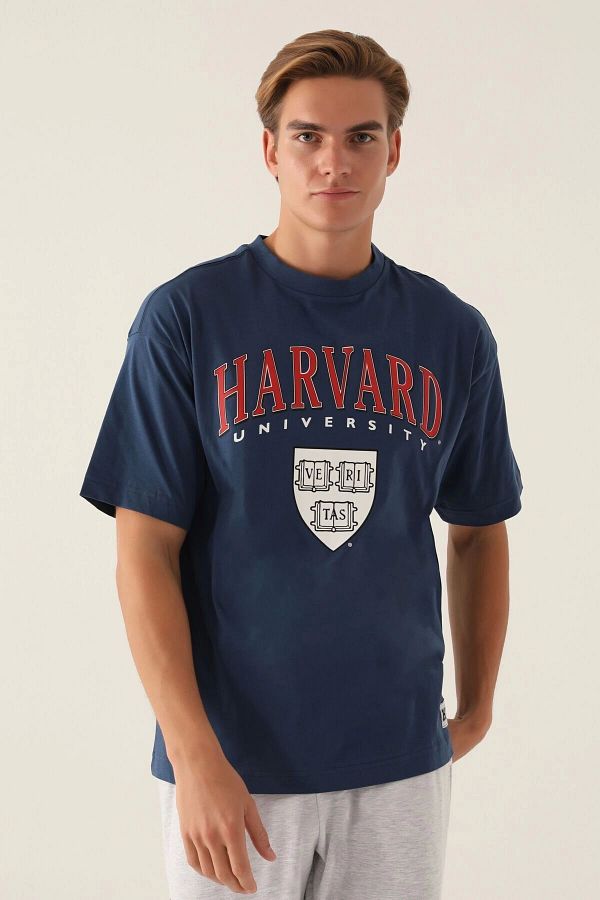 Harvard University Press-Harvard Men's Single Top - Dark Indigo Color 1