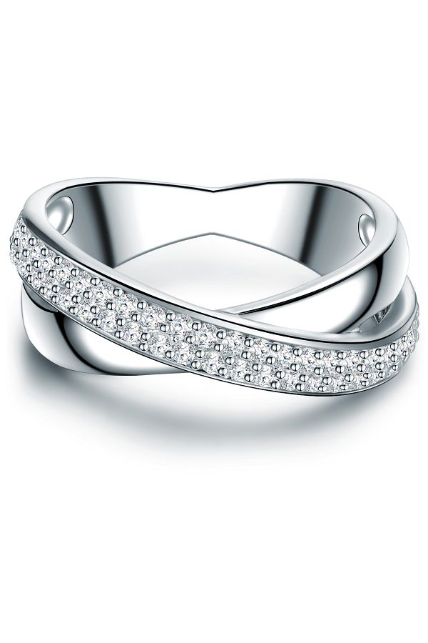 Trilani-Silberring Ring Sterling Silber Zirkonia Weiß 1