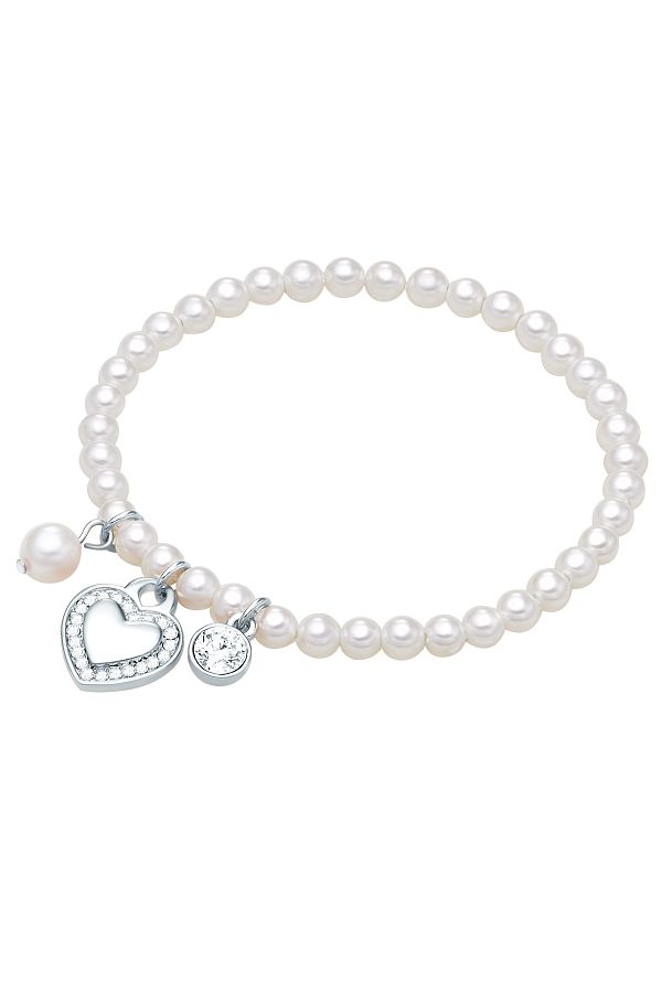 Lulu & Jane-Perlenarmband Armband Muschelkernperle Weiß Kristall Weiß 1