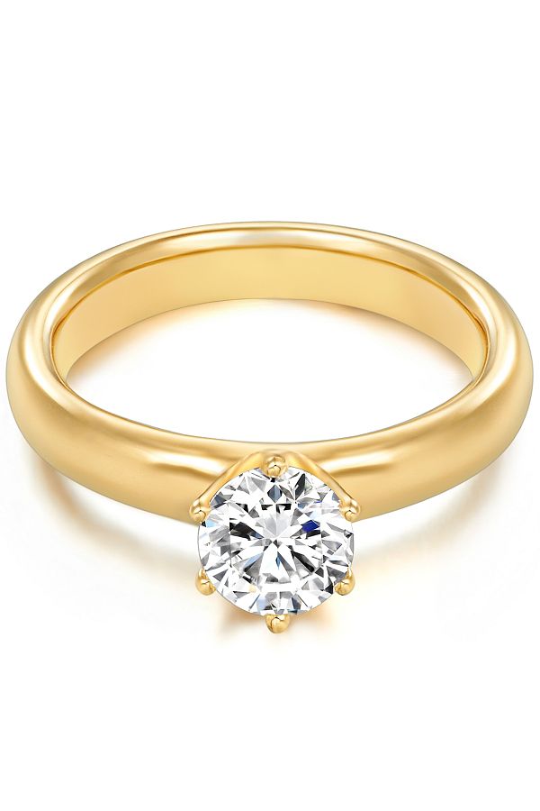 Trilani-Silberring Ring Sterling Silber Gelbgold Zirkonia Weiß 1