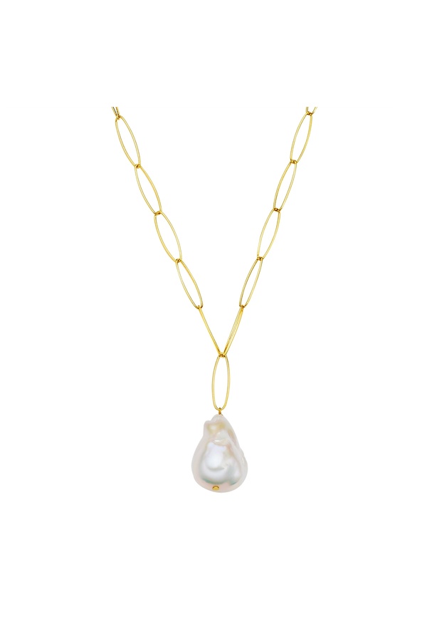 Valero Pearls-Perlenhalskette Kette Sterling Silber gelbgold Süßwasser-Zuchtperlen weiß 1