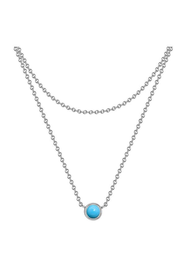 Glanzstücke München-Silberhalskette Kette Mit Anhänger Sterling Silber Türkis (REK.) 1