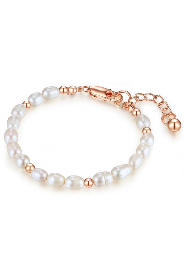 Lulu & Jane-Perlenarmband Armband Roségold Süßwasser-zuchtperle Weiß 1