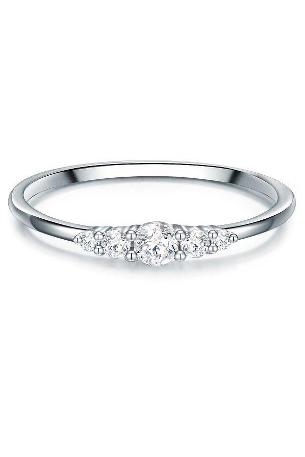 Trilani-Silberring Ring Sterling Silber Zirkonia Weiß 1