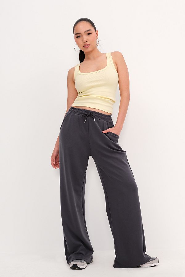 Addax-Modal Fabric Elastic Waist Sweatpants - EŞF11053-K5 1