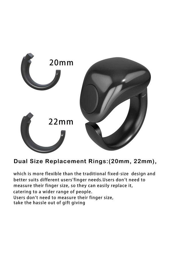Generic-20mm and 22mm Smart Tasbih Ring Waterproof with Vibration Reminder, Tasbih Counter and Bluetooth Connection Black 1