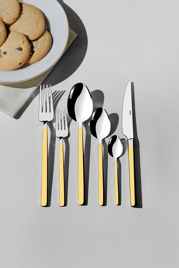 Nehir-Dalyan Gold Plain 12-Piece 72-Piece Cutlery Set 1