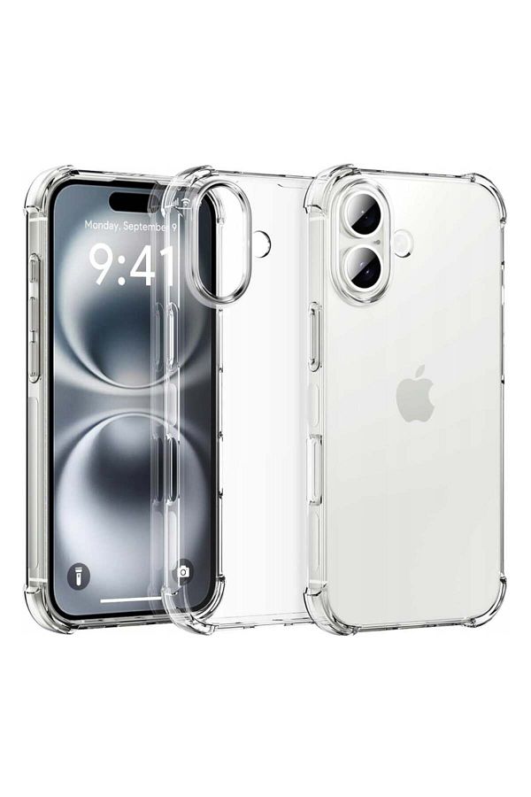 SKYDDAR INNOVATION-Husă pentru iPhone 16 Plus, silicon subțire, antișoc, cu autocolant, transparentă 1