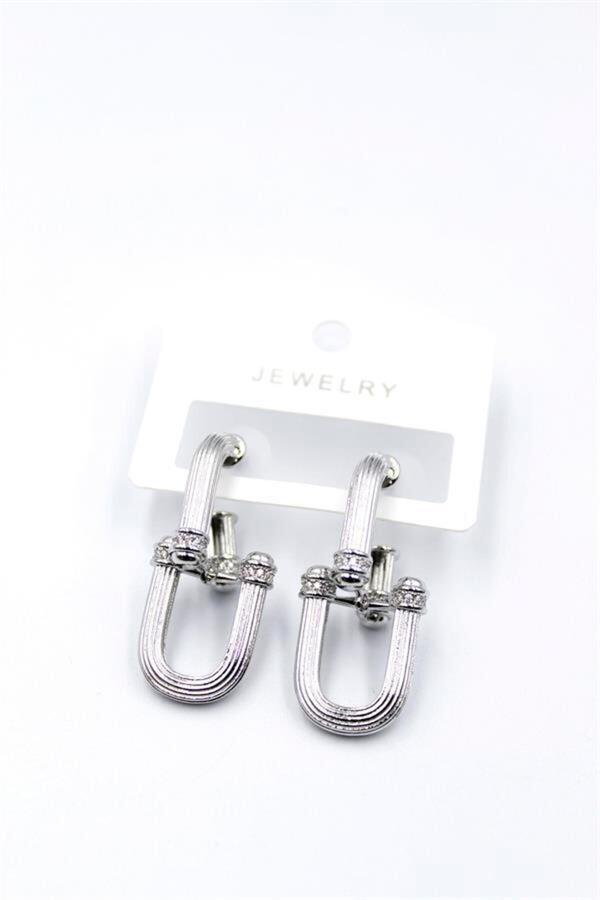 MR RZN STORE-Tf Chain Earrings - Silver 1