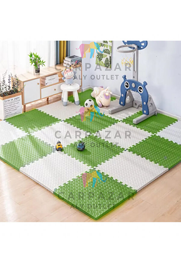 CARPAZAR Tatami Eva Mat Çocuklar İçin Köpük Halı Matı Puzzle Geçmeli Oyun Spor Kaymaz Mat 16 adet 50x50 13mm