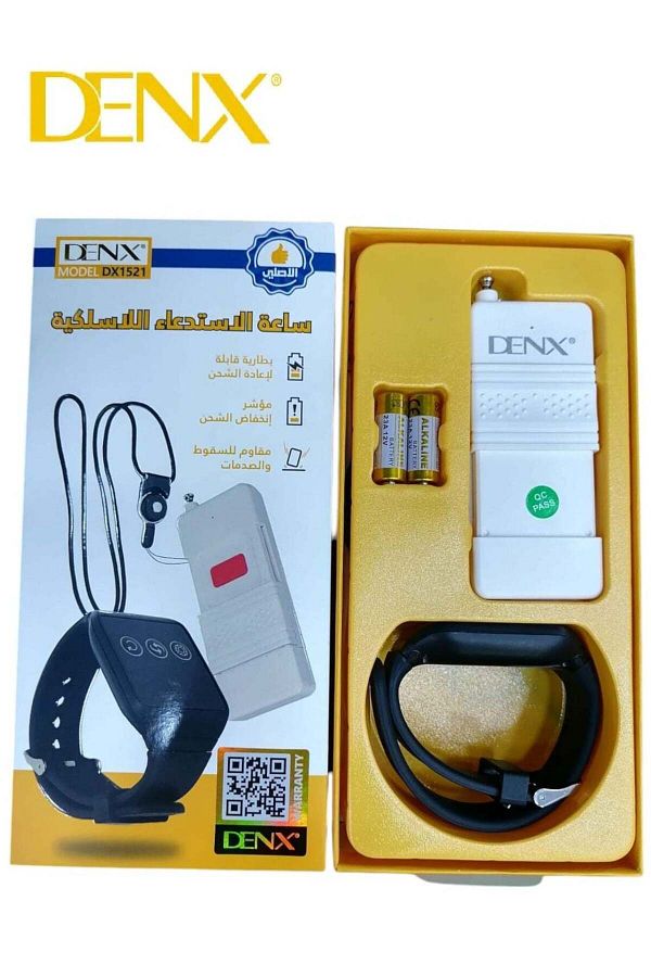 Denx-زر استدعاء مقدم الرعاية اللاسلكي زر استدعاء الطوارئ الذكي بمدى 1000 متر مع جهاز استقبال قابل لإعادة الشحن 1