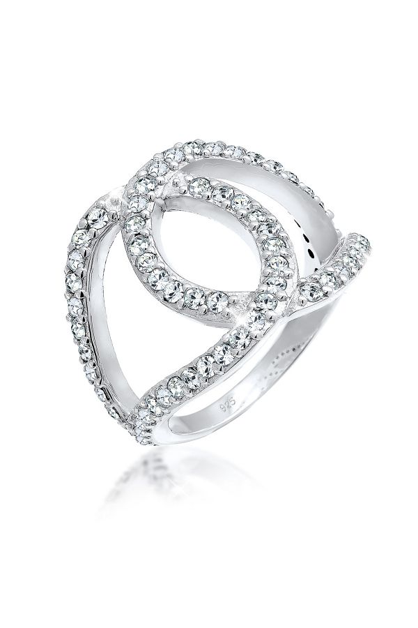 ELLI-Ring Damen Love Knot mit Kristallen aus 925 Sterling Silber 1
