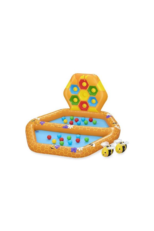 BESTWAY-بيست واي مسبح قابل للنفخ مع مركز ألعاب وكرات 2*1 1.27m x 1.19m x 61cm 1