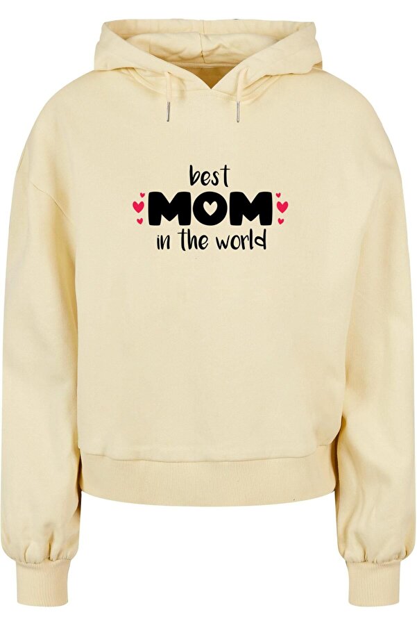 Merchcode-Damen Ladies Mothers Day - Beste Mama der Welt Bio-Oversize-Kapuzenpullover 1