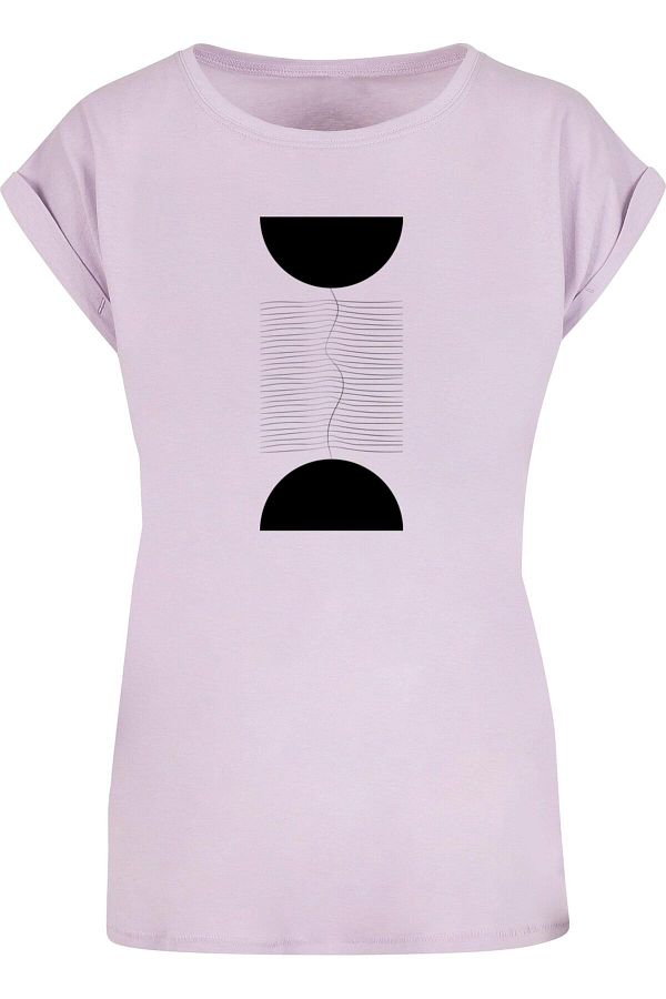Merchcode-Ladies Abstract Lines Extended Shoulder Tee 1