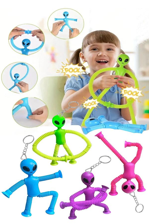 Hyd-Alien Toy with Telescopic Suction Cup, Fun Stress Shooter Toy with Keychain Feature 1 Piece 1