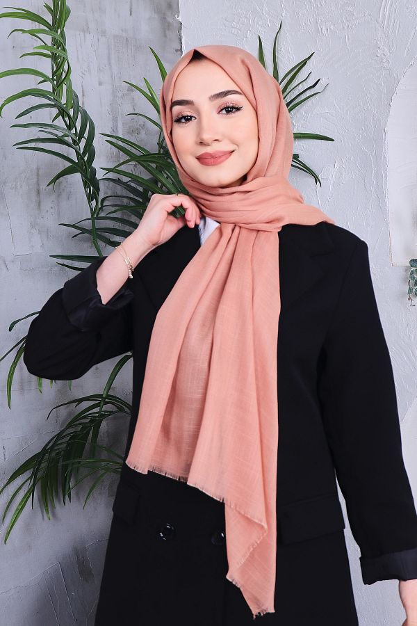 Golden Rose-Solid Color Flamed Shawl 1