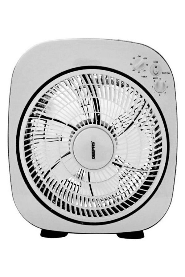 Geepas-12-Inch Box Fan With 3-Speed Options And 60 Minutes Timer GF926 Black/White 1
