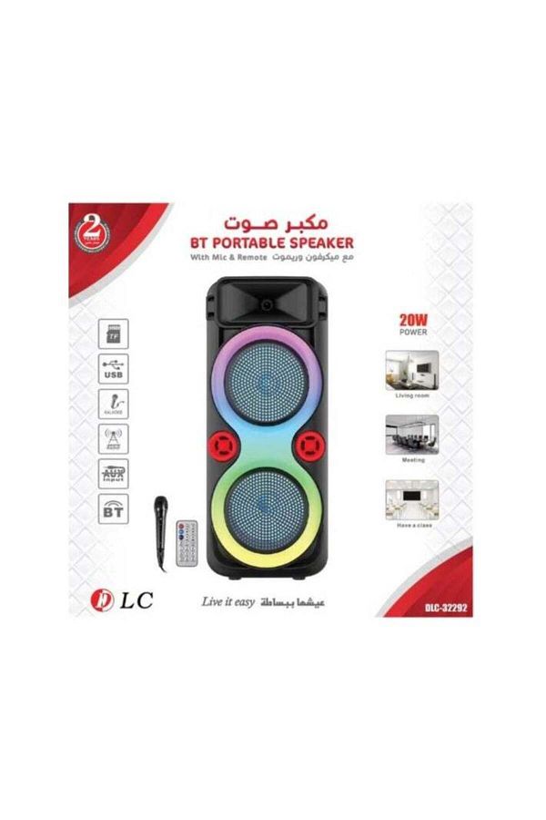 DLC-BT HI FI Portable Speaker with Led Rotating Light ,2X8" INCH - MICE + REMOTE CONTROL - USB - 1