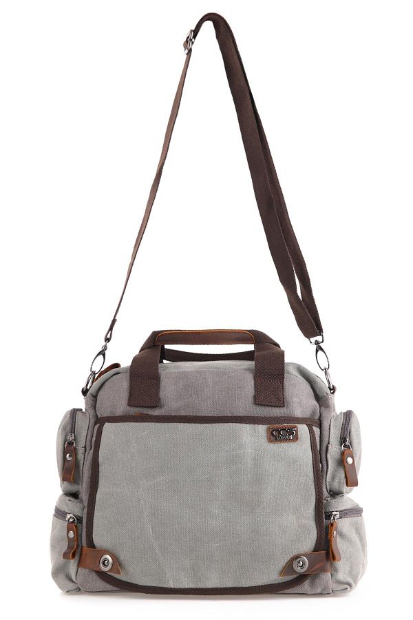 ÇÇS-31352 Canvas Briefcase with Shoulder Strap 1