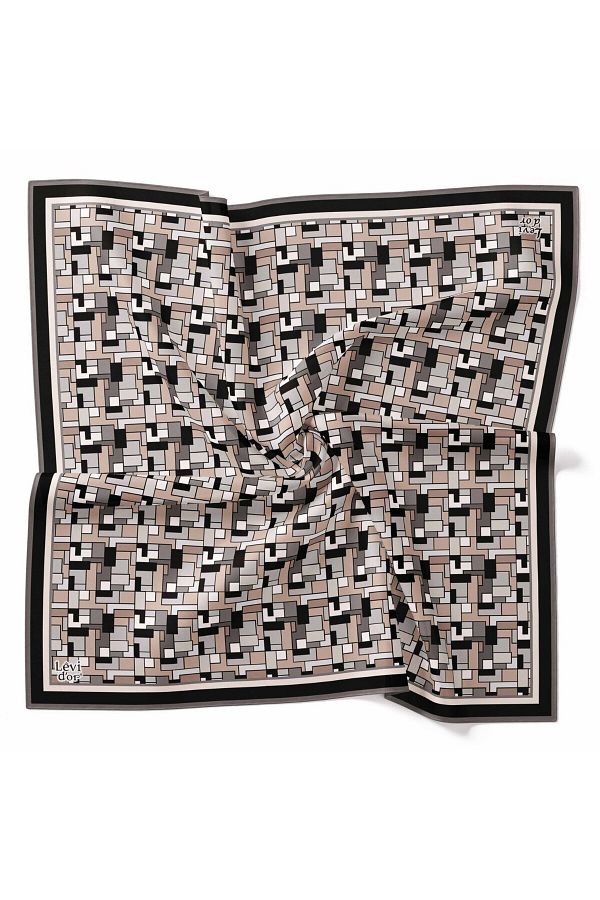 Levidor-Geometric Check Pattern Sparkling Crystal Scarf 1