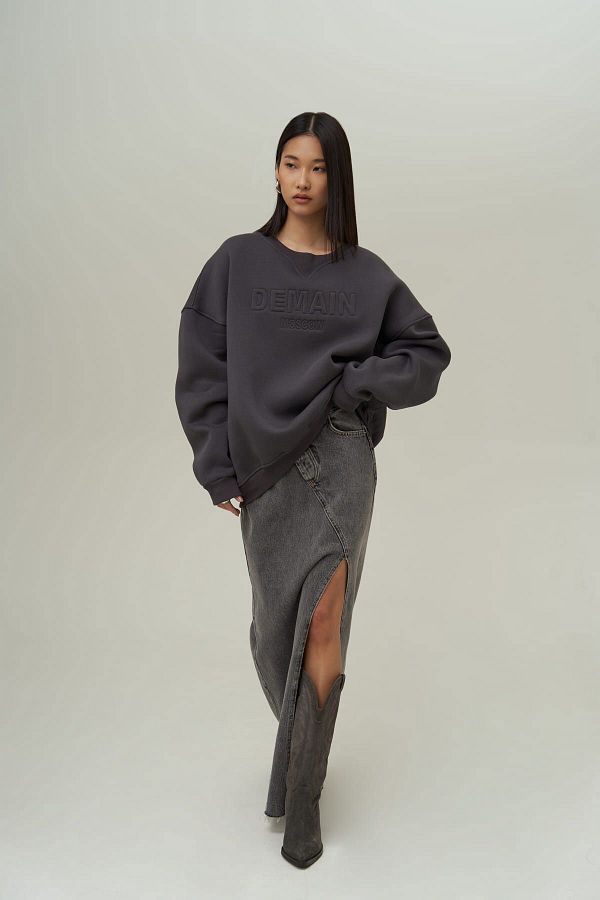 MAİ COLLECTİON-Φούτερ Demain Anthracite Oversize 1