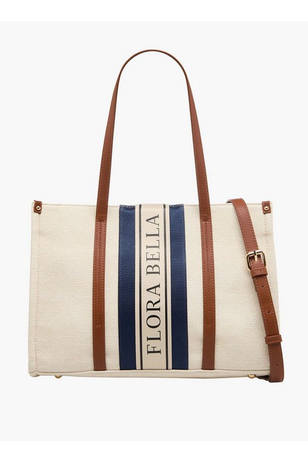 Flora Bella by Shoexpress-Logo Print Tote Bag with Double Handle and Zip Closure 1