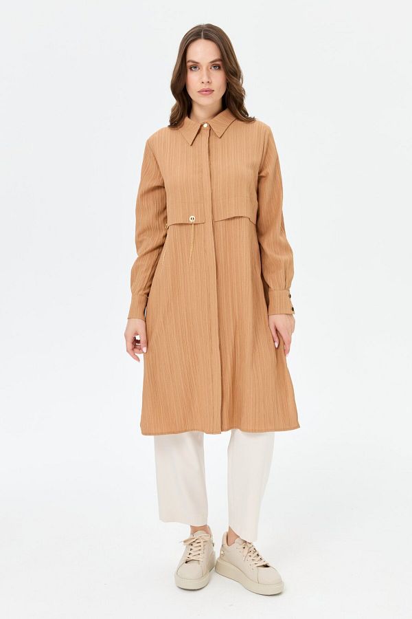Esswaap-Capsule Detailed Savior Tunic Camel 1