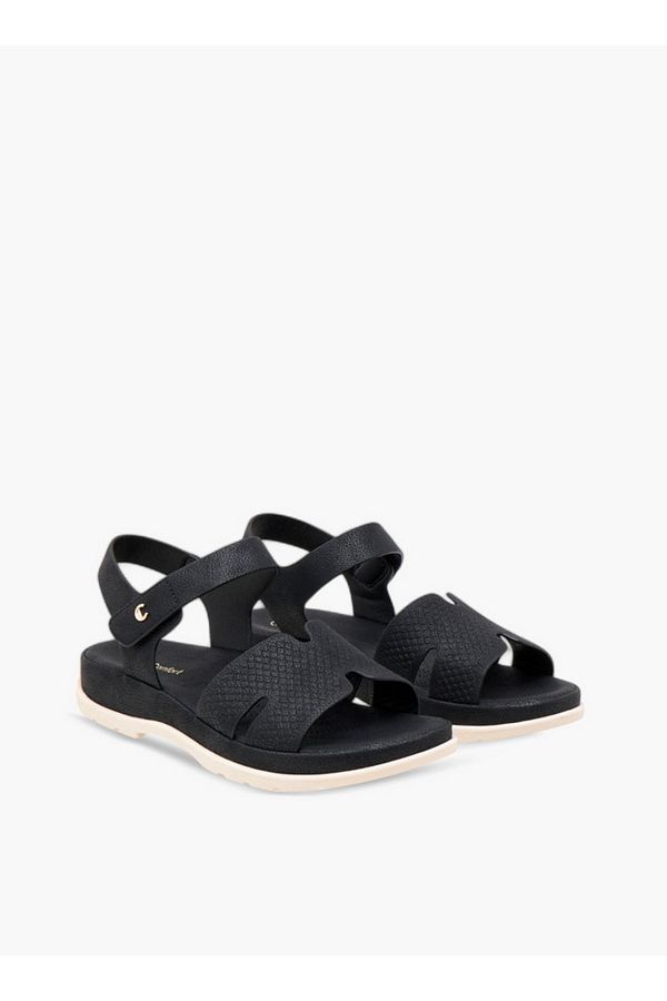 Le Confort-Textured Comfort Sandals with Hook and Loop Closure 1