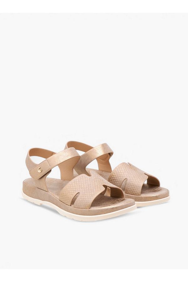 Le Confort-Textured Comfort Sandals with Hook and Loop Closure 1