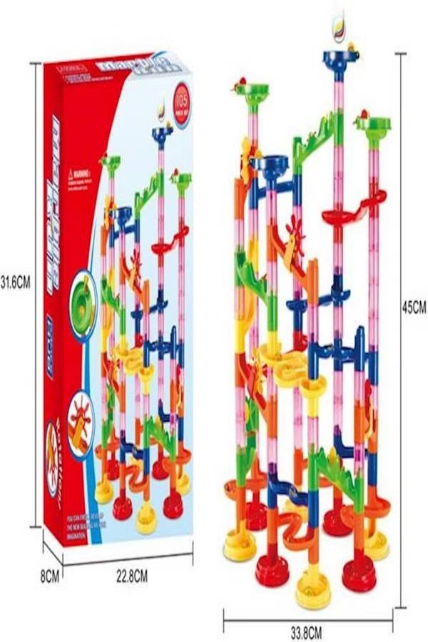 Generic-105-Piece DIY Construction Marble Race Run Maze Balls Pipeline Building Blocks 105 1
