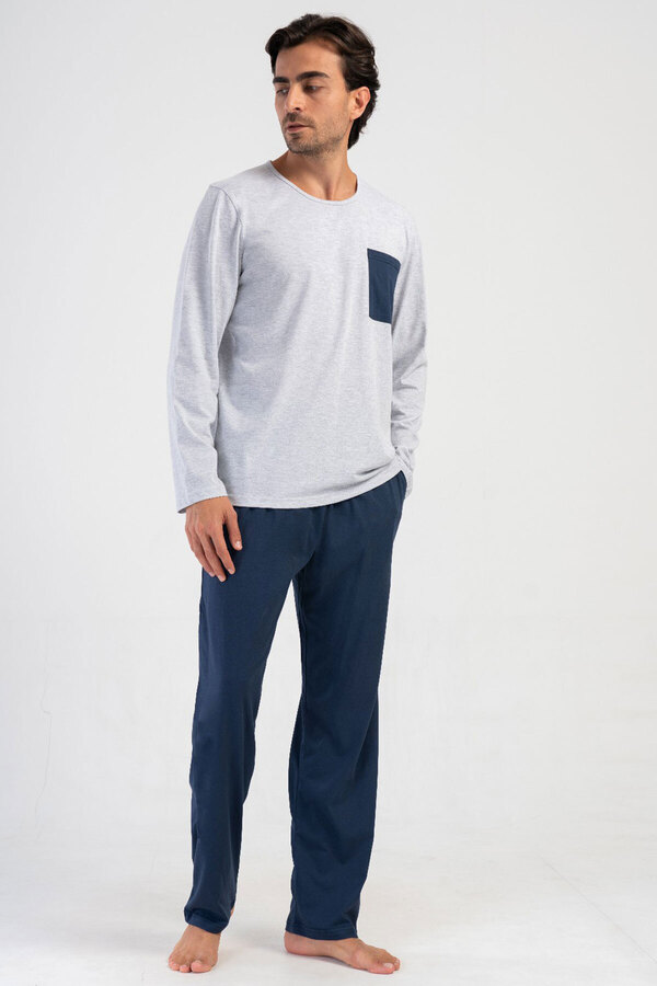 VİENETTA-Men's Long Sleeve Pajama Suit, 404074 1