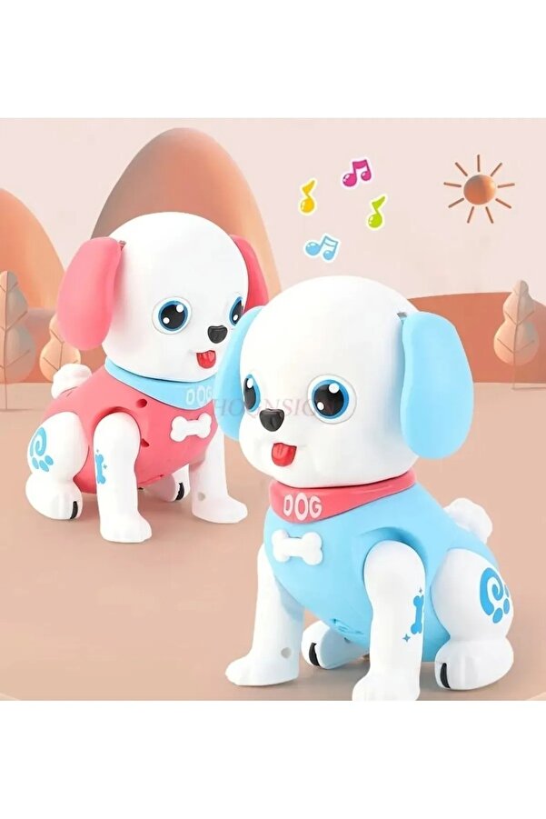 SCOWETTO Robot Köpek Hareketli Müzikli Işıklı Emeklemeye Yardımcı Bebek Oyuncak (TEK ADET FİYATIDIR.)