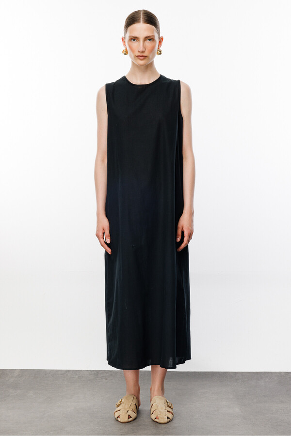 KUAD-Black Cotton Lined Dress 1