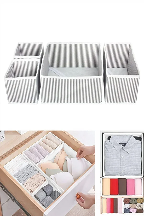 Helen's Home-4-Piece Closet and Drawer Organizer Clothes, Socks, Underwear Storage Box Set 1