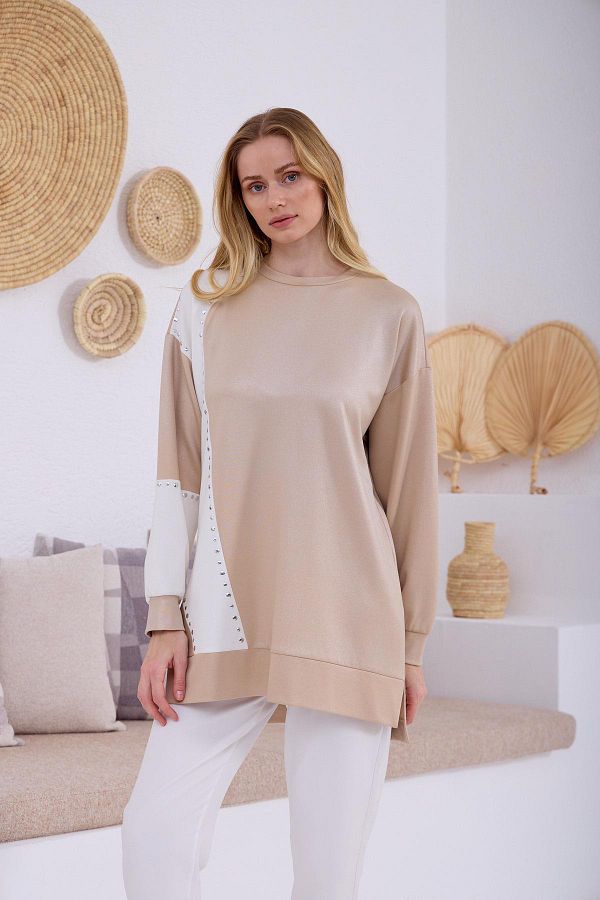 Moodbasic-Mb21.307 Moodbasic Self-Silvery Modal Tunic 1